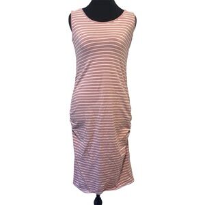 Maternity Striped Pink Sleeveless Dress